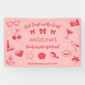 Beach Bachelorette Party Coastal Doodle Spandoek (Horizontaal)