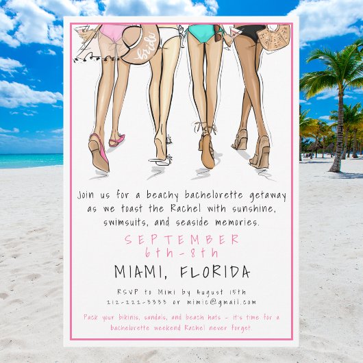 Beach Bachelorette Party Destination Bride Squad  Kaart