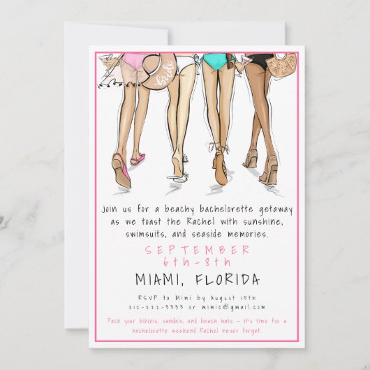 Beach Bachelorette Party Destination Bride Squad Kaart (Voorkant)