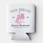 Beach Bachelorette Party Gepersonaliseerde bruidsm Blikjeskoeler (Achterkant)