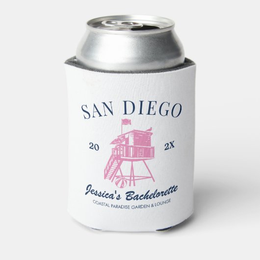 Beach Bachelorette Party Gepersonaliseerde bruidsm Blikjeskoeler (Blikje Achterkant)