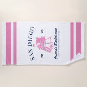 Beach Bachelorette Party Gepersonaliseerde bruidsm Strandlaken (Voorkant)