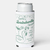 Beach Bachelorette Party Groen Seltzer Blikjeskoeler (Seltzer Voorkant)