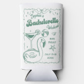 Beach Bachelorette Party Groen Seltzer Blikjeskoeler (Voorkant)