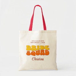 Beach Bachelorette Party Groovy bruid Squad Gift Tote Bag