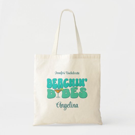 Beach Bachelorette Party Groovy bruidsmeisje cadea Tote Bag (Voorkant)