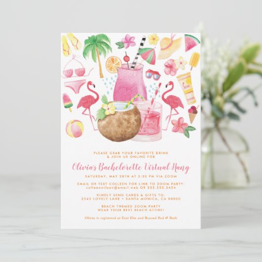 Beach Bachelorette Party Kaart (Staand voorkant)