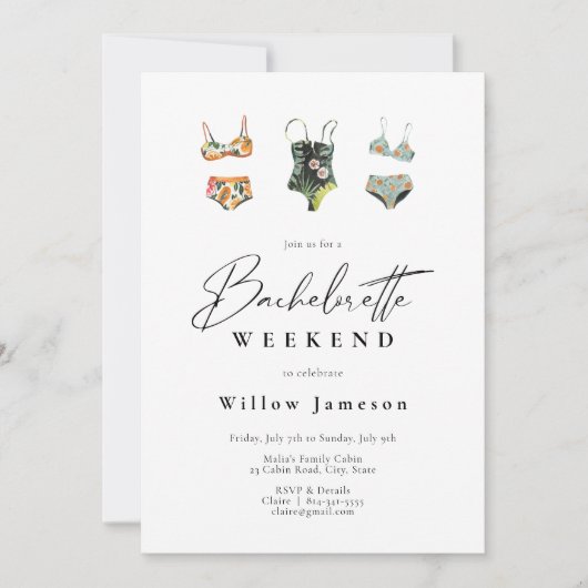 Beach Bachelorette Party Kaart (Voorkant)