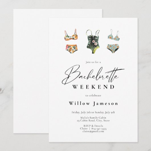 Beach Bachelorette Party Kaart (Voorkant / Achterkant)