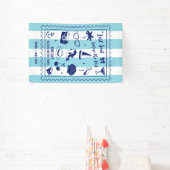 Beach Bachelorette Party Last Sail Doodle Stripes Spandoek (Insitu)