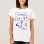 Beach Bachelorette Party Let's Get Nauti  T-shirt<br><div class="desc">Maak een plons op uw aanstaande vrijgezellenfeest met deze prachtige strand vrijgezellenfeest gepersonaliseerde T-shirts. Of u nu een strandreis, een meisjesvakantie of een vakantie met beste vrienden viert, deze aangepaste strand vrijgezellenfeest t-shirts zijn de perfecte aanvulling op uw onvergetelijke uitje. Voeg een persoonlijk tintje toe aan je vrijgezellenfeestkleding met aangepaste...</div>
