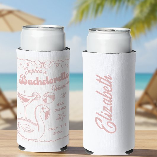 Beach Bachelorette Party Roze Seltzer Blikjeskoeler