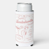 Beach Bachelorette Party Roze Seltzer Blikjeskoeler (Seltzer Voorkant)