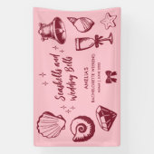 Beach Bachelorette Party Seashells Trouwbellen Spandoek (Verticaal)