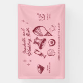 Beach Bachelorette Party Seashells Trouwbellen Spandoek (Verticaal)
