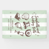 Beach Bachelorette Party Seashells Trouwbellen Spandoek (Horizontaal)