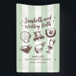 Beach Bachelorette Party Seashells Trouwbellen Spandoek<br><div class="desc">Maak een plons op uw aanstaande vrijgezellenfeest met dit prachtige strand vrijgezellenfeest gepersonaliseerd ontwerp. Of u nu een strandreis, een meisjesvakantie of een verloving voor beste vrienden viert, dit aangepaste strandvrijgezellenfeestontwerp is de perfecte aanvulling op uw onvergetelijke uitje. Voeg een persoonlijk tintje toe aan uw vrijgezellenfeestdecoratie met aangepaste naam, locatie...</div>