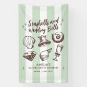 Beach Bachelorette Party Seashells Trouwbellen Spandoek (Verticaal)