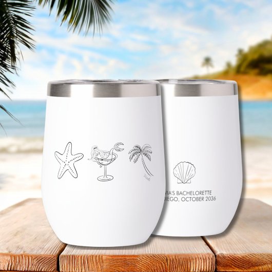 Beach Bachelorette Party Thermal Wine Tumbler