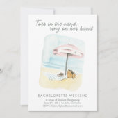 Beach Bachelorette Party - tijdlijnuitnodiging Kaart (Voorkant)
