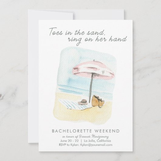 Beach Bachelorette Party - tijdlijnuitnodiging Kaart (Voorkant)