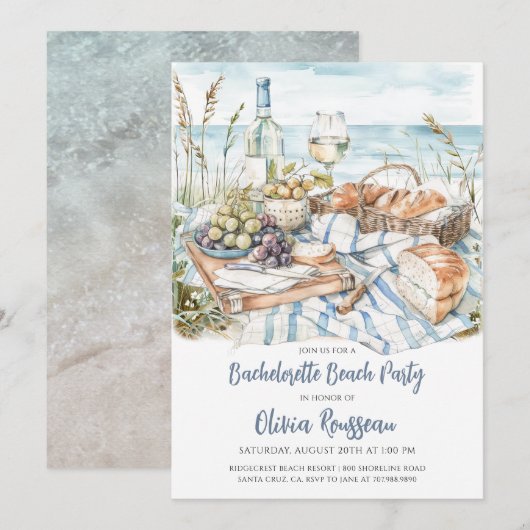 Beach Bachelorette Party Waterverf Kaart (Voorkant / Achterkant)