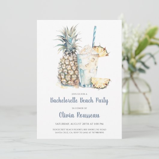 Beach Bachelorette Party Waterverf Kaart (Staand voorkant)