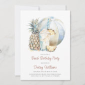 Beach Bachelorette Party Waterverf Uitnodiging (Voorkant)