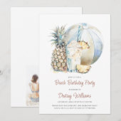 Beach Bachelorette Party Waterverf Uitnodiging (Voorkant / Achterkant)