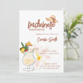 Beach Bachelorette Party Weekend Invitation Feestdagenkaart (Staand voorkant)