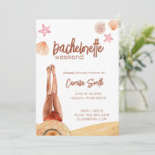 Beach Bachelorette Party Weekend Invitation Kaart (Staand voorkant)