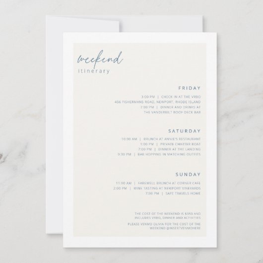 Beach Bachelorette Party Weekend Invitation Kaart (Achterkant)