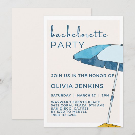 Beach Bachelorette Party Weekend Kaart (Voorkant / Achterkant)