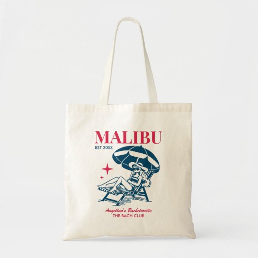 Beach Bachelorette Party Zomer Meisjes Trip Malibu Tote Bag (Voorkant)