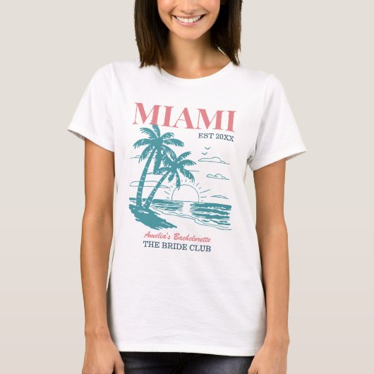 Beach Bachelorette Party Zomer Meisjes Trip Miami T-shirt (Voorkant)