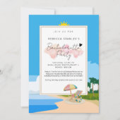 'Beach Bachelorette' Uitnodiging voor kippen feest (Voorkant)