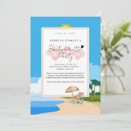 'Beach Bachelorette' Uitnodiging voor kippen feest