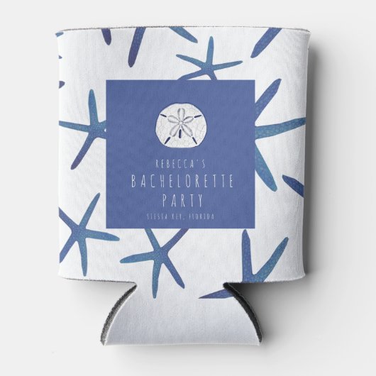 Beach Bachelorette van Starfish Sand Dollar Florid Blikjeskoeler (Voorkant)