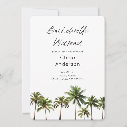 Beach Bachelorette Weekend Bachelorette Uitnodigin Kaart (Voorkant)