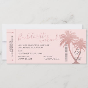 Beach Bachelorette Weekend Boarding Pass Ticket