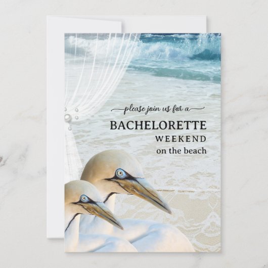 Beach Bachelorette Weekend Getaway Invitation Kaart (Voorkant)
