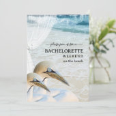 Beach Bachelorette Weekend Getaway Invitation Kaart (Staand voorkant)