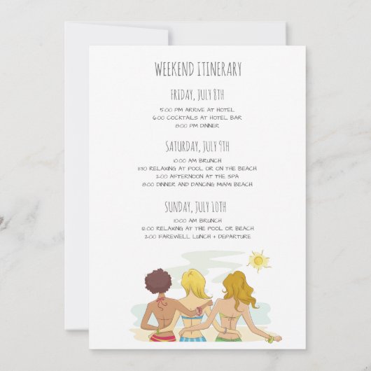 Beach Bachelorette Weekend Getaway Kaart (Achterkant)