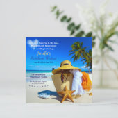 Beach Bachelorette Weekend Invitation Kaart (Staand voorkant)