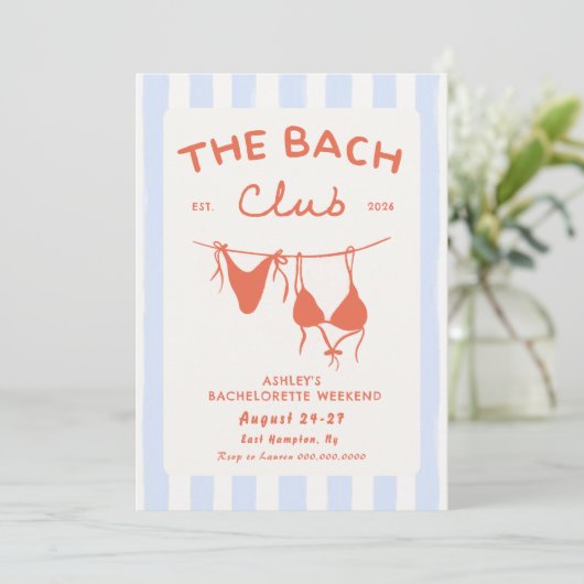 Beach Bachelorette Weekend Itinerary Invitation Kaart (Staand voorkant)