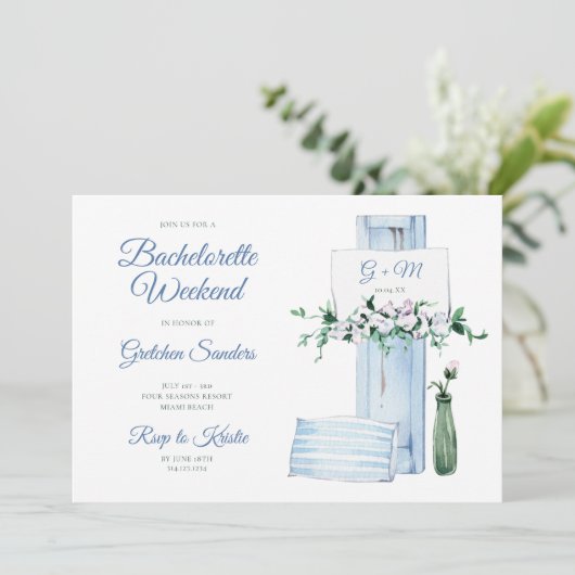 Beach Bachelorette Weekend Itinerary Kaart (Staand voorkant)