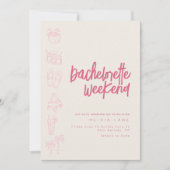 Beach Bachelorette Weekend Uitnodiging en schema (Voorkant)