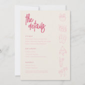 Beach Bachelorette Weekend Uitnodiging en schema (Achterkant)