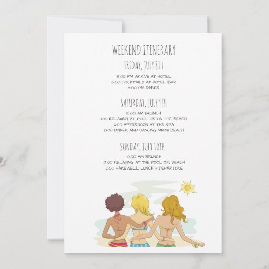 Beach Bachelorette Weekendje weg Kaart (Achterkant)