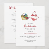 Beach Bachelorette weekendrondleiding Kaart (Voorkant / Achterkant)